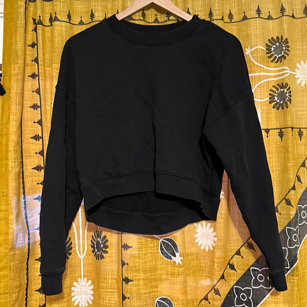 Mate the label fleece crop sweatshirt